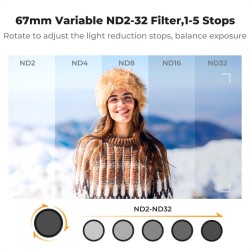 K&F Concept 67mm Clip-on ND2-32 Phone Camera Lens Filter Kit